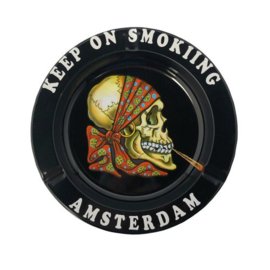 6 stuks Asbak Tin Keep On Smoking 2  (8187)
