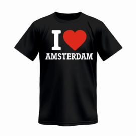 T Shirt I Love Amsterdam Zwart XXL Men