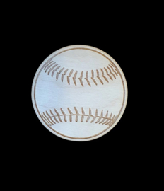 6 x Houten onderzetters Honkbal