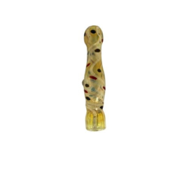 2 x Glass One Hitter Yellow With Color Dots