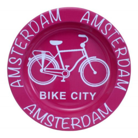 12 stuks Asbak Tin Fiets Roze ML21 (8180)