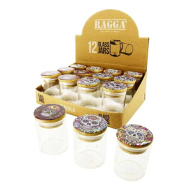Ragga Glass Jar Skull (6 stuks)