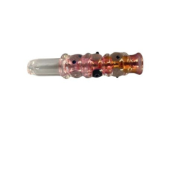 2 x Glass One Hitter Clear Pink Blue