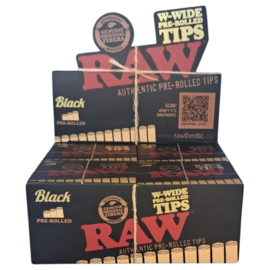 RAW Black Prerolled Tips Wide