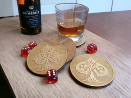 Houten Pokeronderzetters Set