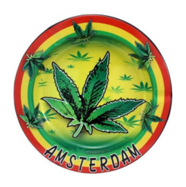 6 stuks Asbak Tin Rastafari  Weed ML30  (8189)