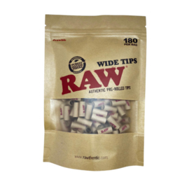 RAW Bag Prerolled Tips Wide 180 stuks