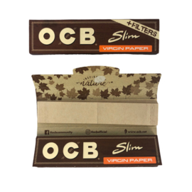 OCB Unbleached Slim Vloei + Tip (9106)
