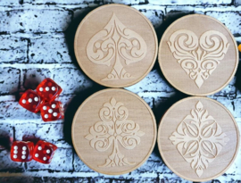 Houten Pokeronderzetters Set