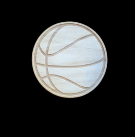 6 x Houten onderzetters Basketbal