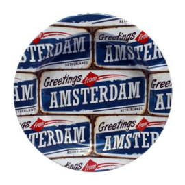 6 stuks Asbak Tin Greetings from Amsterdam ML1 (8186)