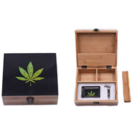 Ragga Storage Box Green Leaf (A) (19x17x7)