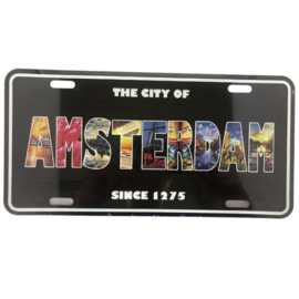License Plate 7 Black Amsterdam