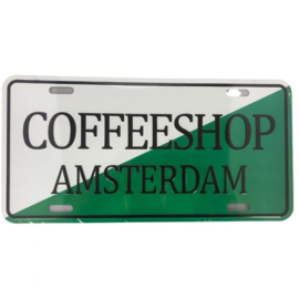 License Plate 02 Green / White Coffeeshop
