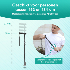 Ultra Grip Wandelstok - Zwart