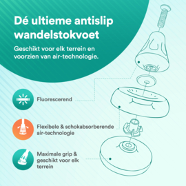 Ultra Grip Wandelstok - Zwart
