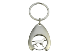 Sleutelhanger met winkelwagen muntje