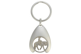 Sleutelhanger met winkelwagen muntje