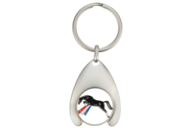 Sleutelhanger met winkelwagen muntje