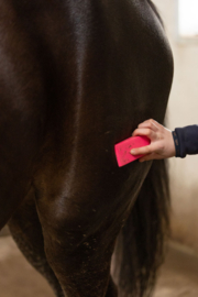 Excellent paardenpraat  horse grooming brush medium roze