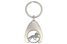 Sleutelhanger met winkelwagen muntje