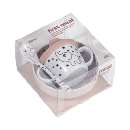 Done by Deer First Meal Happy Dots Babyservies Set - Roze (3-delig)