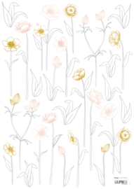 Lilipinso Botany Muursticker A3 - Little Flowers (S1222)