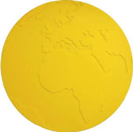 KG Design Placemat Atlas Wereldbol - Geel