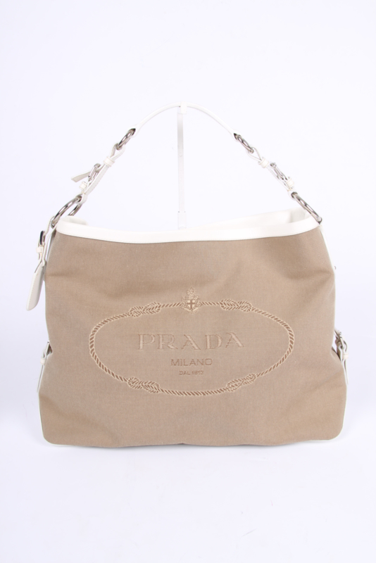 prada logo jacquard shoulder bag