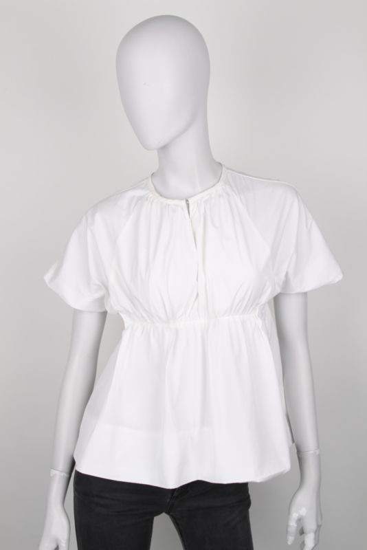 white cotton peplum top
