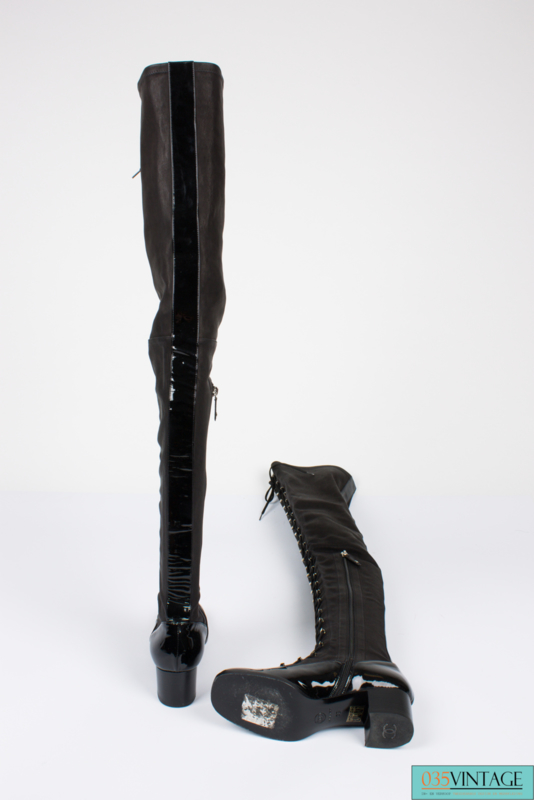 chanel boots thigh high