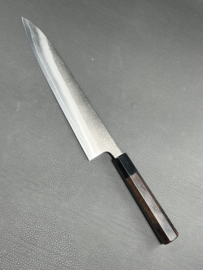 Konosuke Sanjo SKD Nashiji gyuto (chefsmes), 240 mm, Ebbenhout/zwart buffelhoorn, -saya-