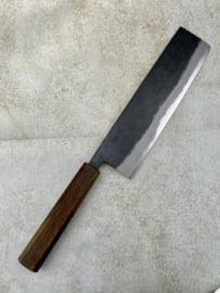 Hinokuni Shirogami #1 Nakiri kuroichi Sanmai, Oak octagonal -210 mm-