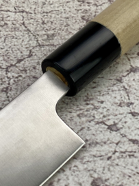 Kikuichi Kokaji stainless Petty Sanmai, ovaal Magnolia heft  -150 mm-