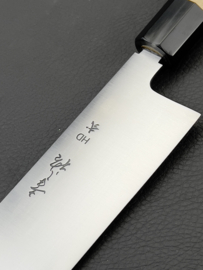 Konosuke HD-2 Wa-Nakiri (vegetable knife), Octagonal handle, Honoki/horn, 180 mm -Saya-