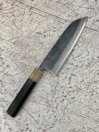 CUSTOM Kagemitsu Amefuri Kurouchi Aogami #1 Santoku (universeel mes), 180 mm