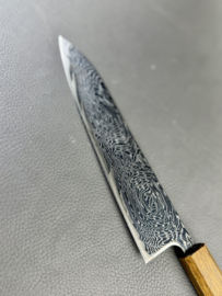 Kagemitsu 竜巻 Tatsumaki x Tsunehisa, Gyuto 210  mm (chef's knife), AUS10 damascus -Oak-