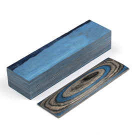 Geperst hout (pakkahout) 120*40*30mm, blauw-zwart