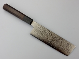 Konosuke Suminagashi VG-10 Wa-Nakiri (groentemes), 180 mm - Octagonaal Rozenhout -