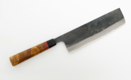 CUSTOM Kagemitsu Amefuri Kurouchi Aogami #1 nakiri  (Vegetable knife ), 180  mm