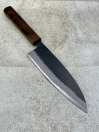 Hinokuni Shirogami #1 petty/ko-gyuto kuroichi Sanmai, Oak octagonal -150 mm-