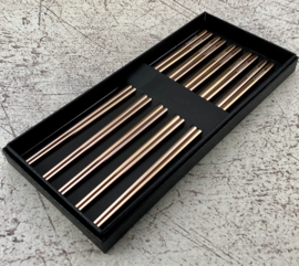 Kagemitsu 金属 Kinzoku Chopsticks  -set of 5- Stainless Steel rose gold