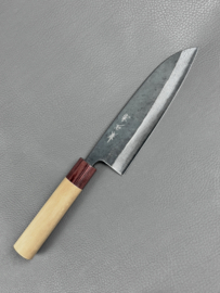 Muneishi Damascus Aogami Santoku (universal knife), 165 mm -Kuroichi-