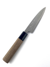 Tosa Matsunaga Aogami damascus petty (office knife), 105 mm