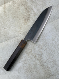 CUSTOM Kagemitsu Amefuri Kurouchi Aogami #1 Santoku (universeel mes), 180 mm