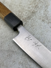 Fukushima 素晴らしい Subarashī, Aogami Super, Petty (Office knife) 135 mm, Oak handle