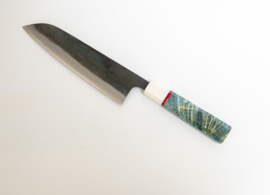 CUSTOM Kagemitsu Amefuri Kurouchi Aogami #1 Santoku (Universal knife), 210 mm