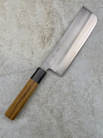 Fukushima 耐久性 Taikyū-sei, SRS13 stainless, Nakiri (Vegetable knife), 165mm, Oak handle