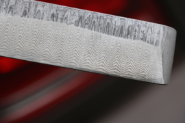 Blank damaststaal met VG10 kern "wave" patroon, niet roestbestendig (200*30*3 mm)