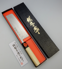 Shigeki Tanaka JP Aogami Damascus Nakiri (Vegetable knife), 165 mm